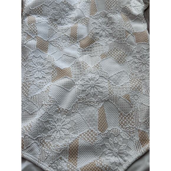 Shoshanna Swimwear | High Neck One Piece | White/Tan | NWT | SZ 8 - Picture 8 of 9